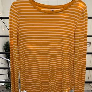 Old Navy yellow striped long sleeve shirt